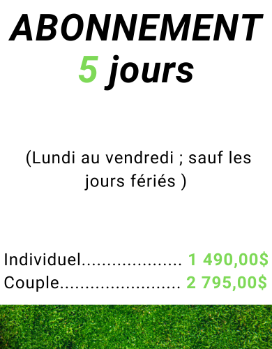 ABONNEMENT 5 jours (28)