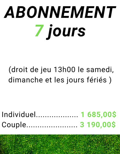 ABONNEMENT 5 jours (30)